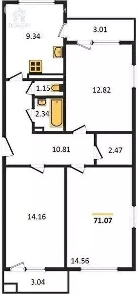 3-комнатная квартира: Воронеж, улица Независимости, 78к1 (71 м) - Фото 1