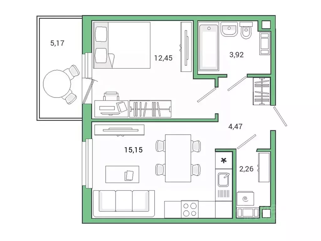 1-к кв. Ленинградская область, Гатчина ул. Чехова, 39к1 (39.7 м) - Фото 1