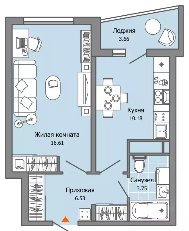 1-к кв. Ульяновская область, Ульяновск ул. Юго-западная, 18 (39.0 м) - Фото 0