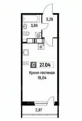 Студия Ленинградская область, Мурино Всеволожский район, просп. ... - Фото 0
