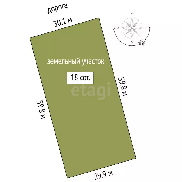 Участок в село Мальцево, Озёрная улица (18 м) - Фото 1