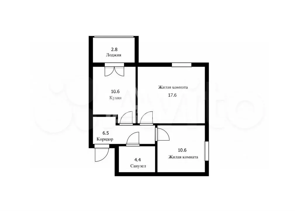 2-к. квартира, 52,5 м, 3/4 эт. - Фото 0
