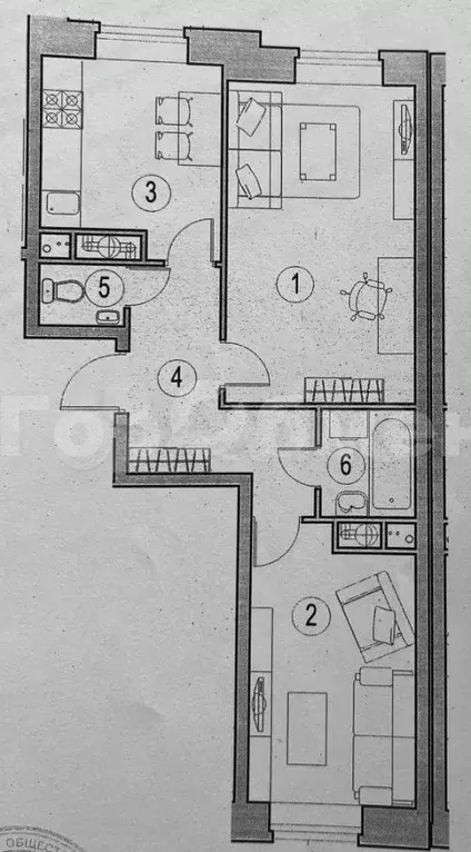 2-к. квартира, 46,7 м, 1/7 эт. - Фото 0