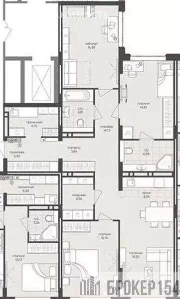 3-комнатная квартира: Новосибирск, Кедровая улица, 2 (110.89 м) - Фото 0