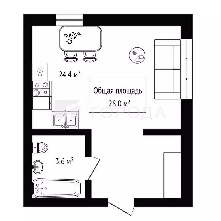 1-комнатная квартира: Новосибирск, Сухарная улица, 107/1 (28 м) - Фото 0