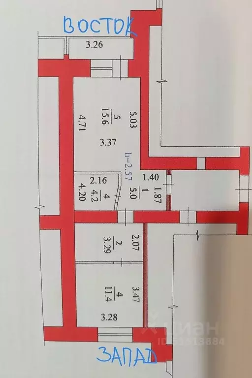 1-к кв. Амурская область, Благовещенск Северная ул., 36/3 (46.3 м) - Фото 2