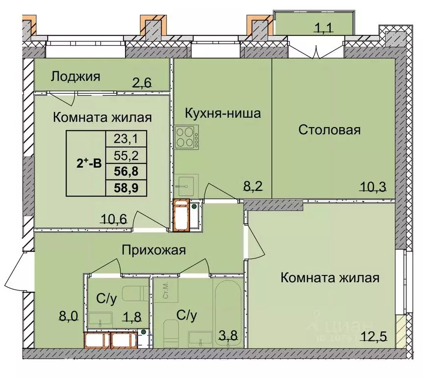 2-к кв. Нижегородская область, Нижний Новгород 1-я Оранжерейная ул. ... - Фото 0