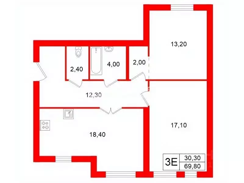 2-к кв. Ленинградская область, Ломоносовский район, Виллозское ... - Фото 2