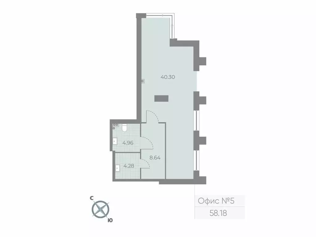 Офис (58.2 м) - Фото 1