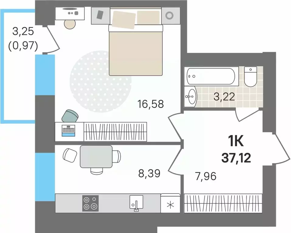 1-к кв. Пермский край, Пермский муниципальный округ, с. Култаево ул. ... - Фото 1