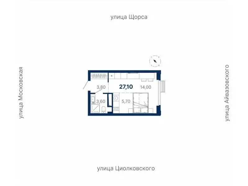 Студия Свердловская область, Екатеринбург ул. Московская, 251 (27.1 м) - Фото 0