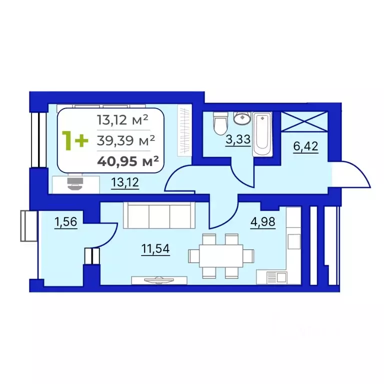 1-к кв. Башкортостан, Уфа Йондоз мкр,  (40.95 м) - Фото 0