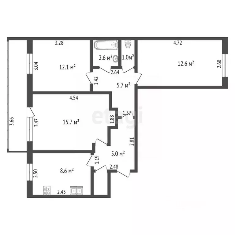 3-к кв. Марий Эл, Йошкар-Ола ул. Мира, 70 (68.5 м) - Фото 1