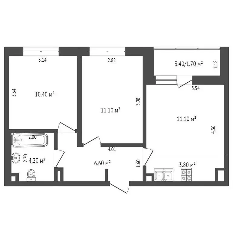 2-комнатная квартира: Краснодар, улица Западный Обход, 42к2 (48.9 м) - Фото 1
