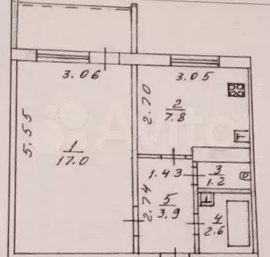 1-к. квартира, 32,5 м, 4/5 эт. - Фото 0