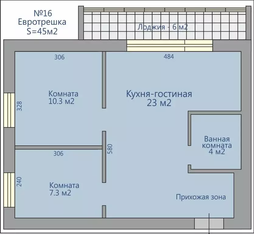 2-комнатная квартира: Тольятти, улица Матросова, 27 (45 м) - Фото 1