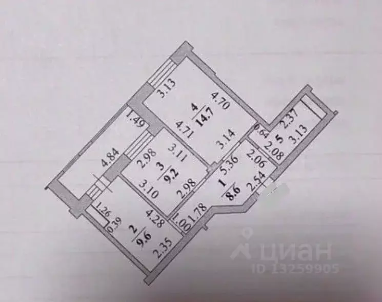 2-к кв. Липецкая область, Липецк ул. А.Г. Стаханова, 59 (54.3 м) - Фото 1