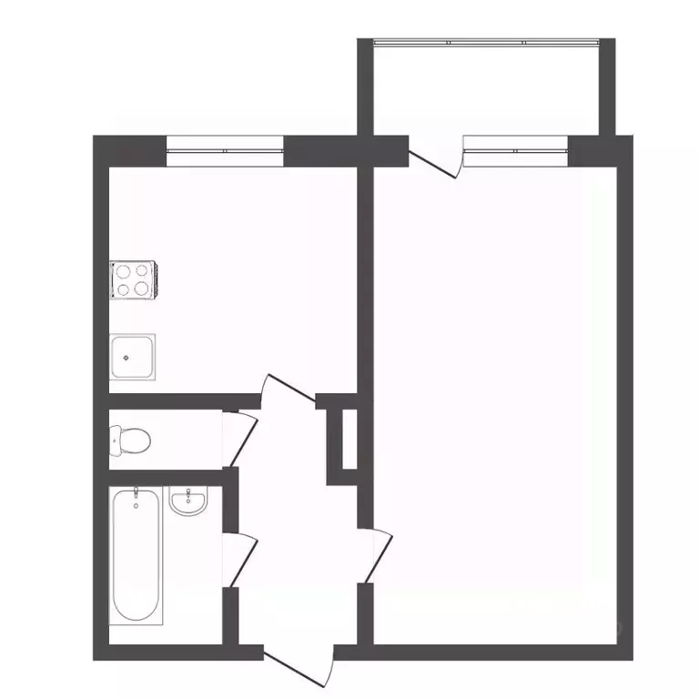 1-к кв. Тюменская область, Тюмень Мельничная ул., 24а (32.5 м) - Фото 2