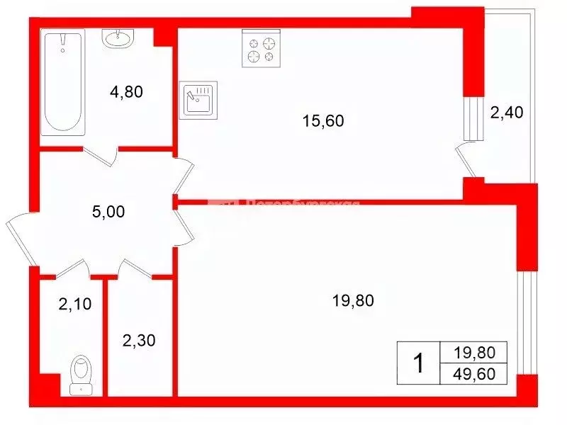 1-к кв. Санкт-Петербург Ленинский просп., 72к1 (49.6 м) - Фото 2