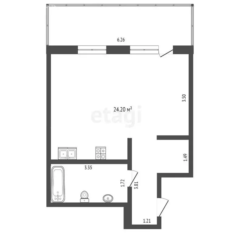 Квартира-студия: Тюмень, улица Чернышевского, 2Бк11 (35.4 м) - Фото 1