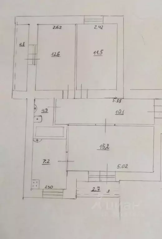 3-к кв. Самарская область, Самара Владимирская ул., 7 (60.0 м) - Фото 2