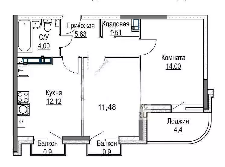 2-комнатная квартира: посёлок Красный Бор, Заволжская улица, 2 (53.14 ... - Фото 0