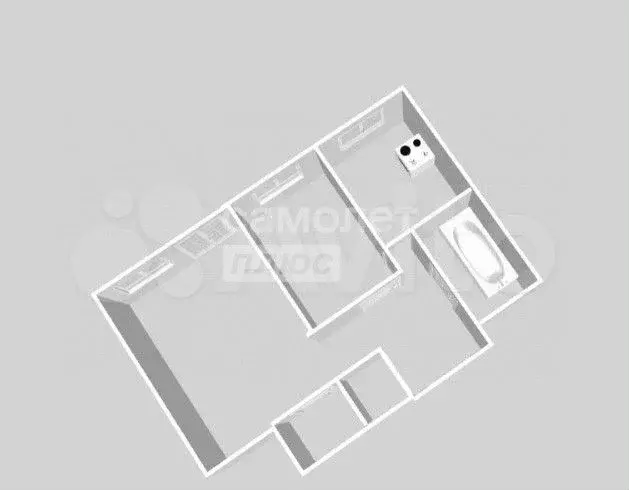 2-к. квартира, 37,6 м, 3/9 эт. - Фото 0