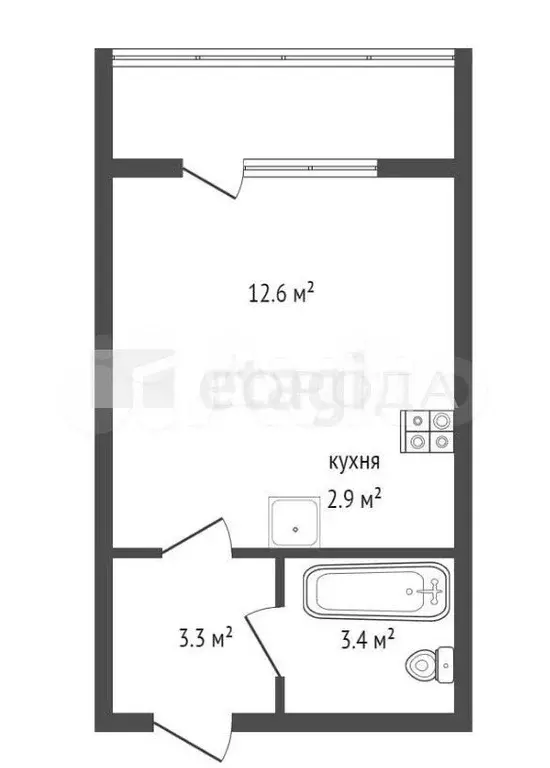 Квартира-студия, 22 м, 13/17 эт. - Фото 0