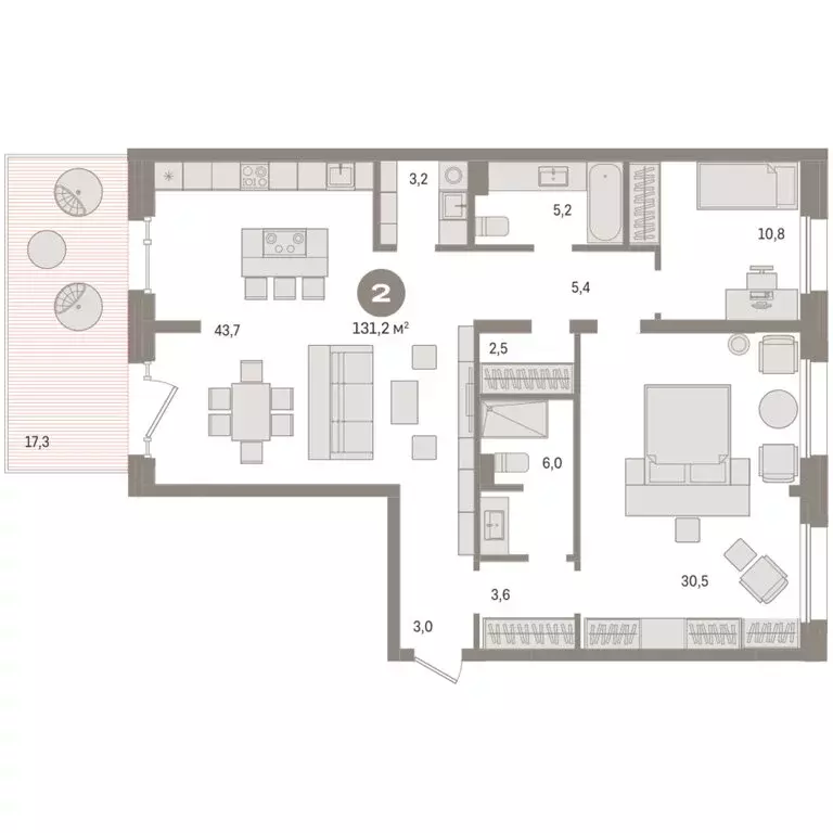 2-комнатная квартира: Новосибирск, Зыряновская улица, 53с (131.22 м) - Фото 1