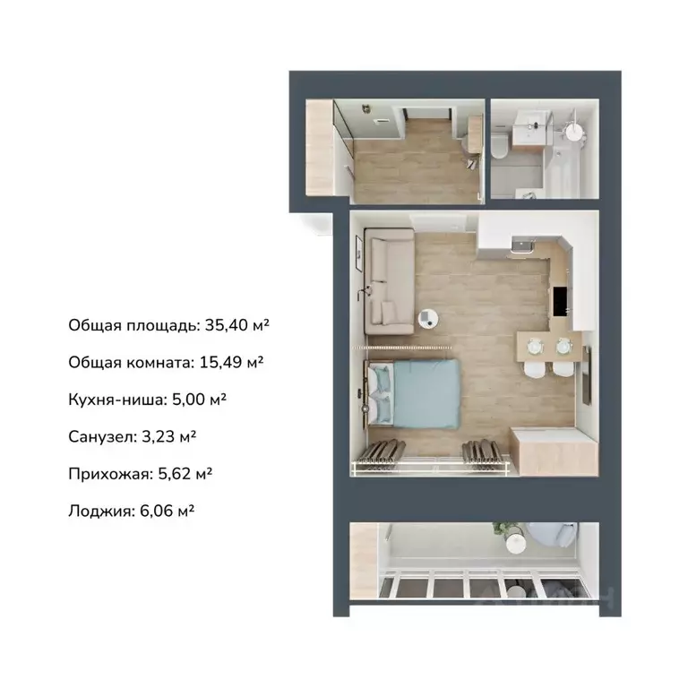 1-к кв. Марий Эл, Медведево городское поселение, Медведево пгт ул. ... - Фото 1