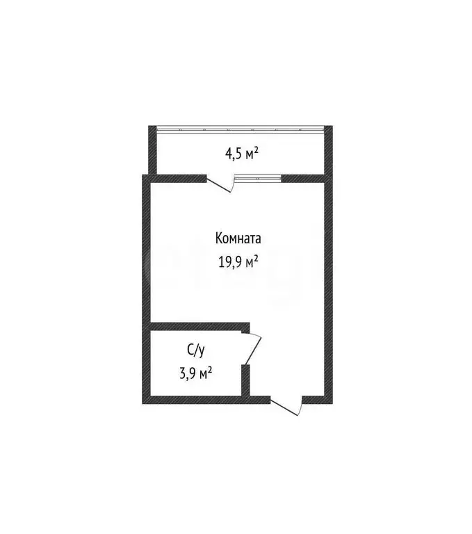 Квартира-студия: аул Новая Адыгея, Бжегокайская улица, 19к2 (23.6 м) - Фото 1