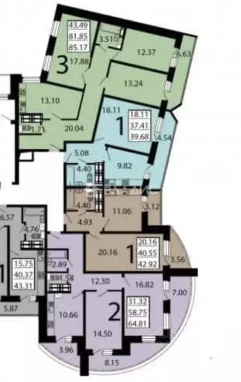 3-к кв. Воронежская область, Воронеж Ольховый пер., 9Б (85.17 м) - Фото 2