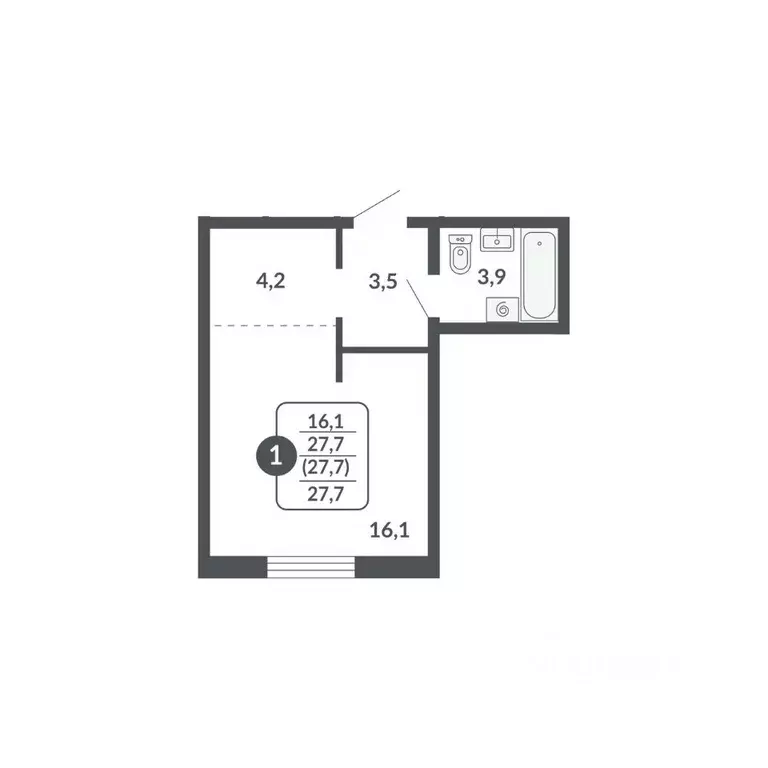 Студия Кировская область, Киров Московская ул., 209 (27.7 м) - Фото 1