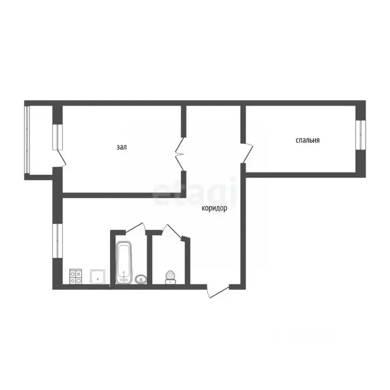2-к кв. Самарская область, Самара ул. Карбышева, 79 (45.0 м) - Фото 2