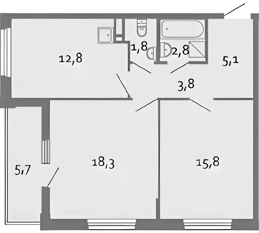 2-к кв. Санкт-Петербург Ленинский просп., 45к1 (61.62 м) - Фото 1