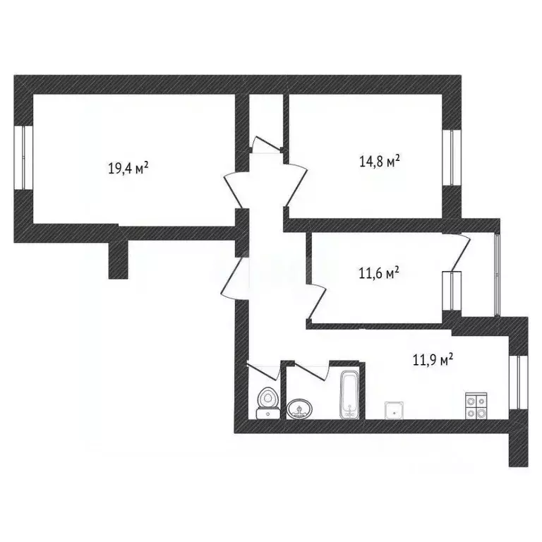 3-к кв. Белгородская область, Белгород просп. Ватутина, 22б (77.5 м) - Фото 1