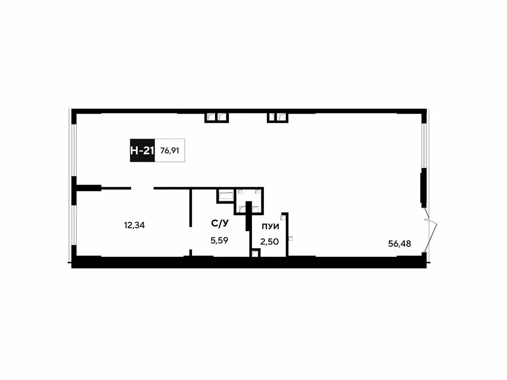 Офис (76.91 м) - Фото 1