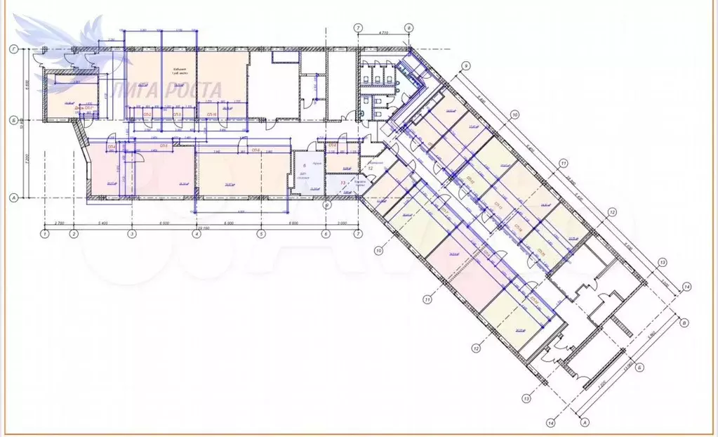 Офис с ремонтом, 700 м2 - Фото 0