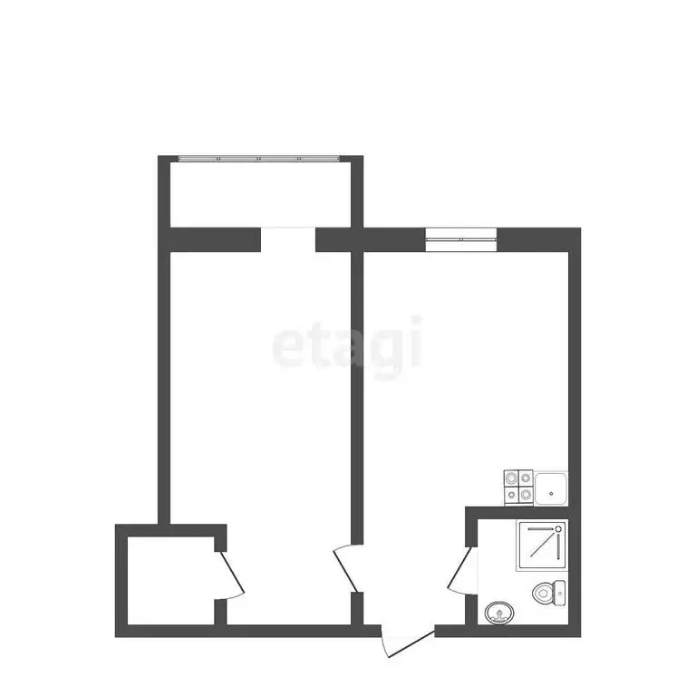 1-комнатная квартира: Тюмень, улица Мельникайте, 113 (28.3 м) - Фото 1