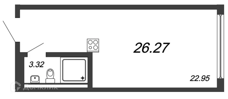 Продаётся 1-к квартира, 25.8 м - Фото 0