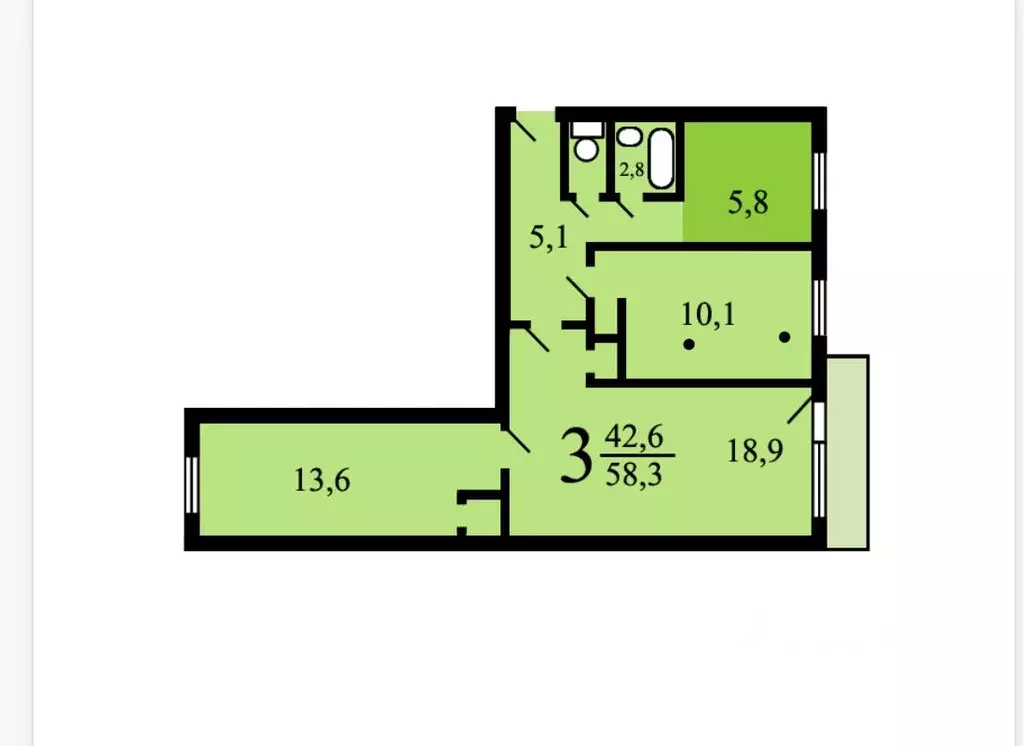 3-к кв. Москва Профсоюзная ул., 29К3 (58.0 м) - Фото 0