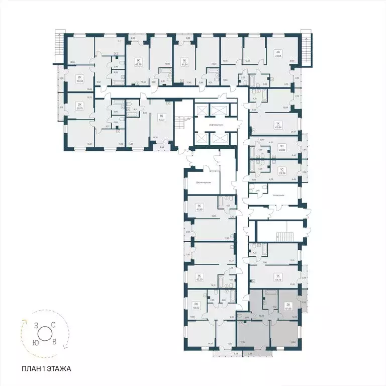 2-комнатная квартира: Новосибирск, улица Дуси Ковальчук, 385 (67.61 м) - Фото 1