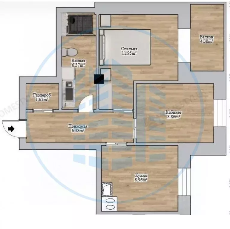 2-к кв. Ставропольский край, Пятигорск Кооперативная ул., 36 (65.5 м) - Фото 2
