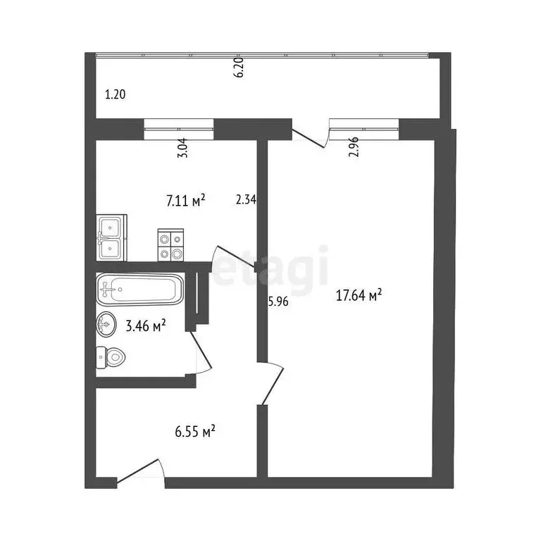 1-комнатная квартира: Ульяновск, Камышинская улица, 27 (35.3 м) - Фото 1