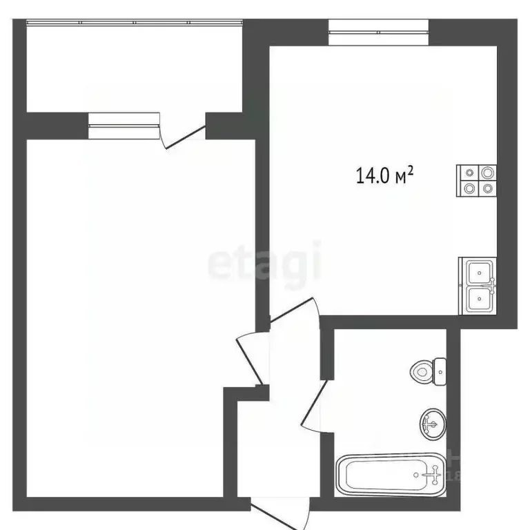 1-к кв. Ростовская область, Батайск Комсомольская ул., 127 (40.0 м) - Фото 1