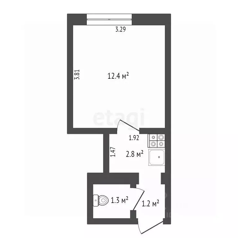 Комната Тюменская область, Тюмень Ткацкий проезд, 8 (17.7 м) - Фото 2