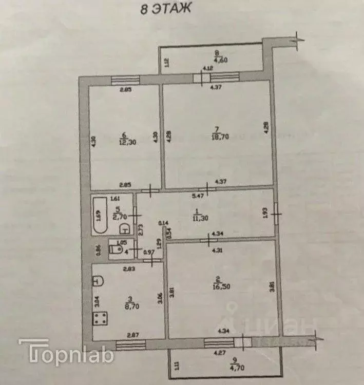 3-к кв. Тамбовская область, Тамбов Полынковская ул., 65А (71.1 м) - Фото 1