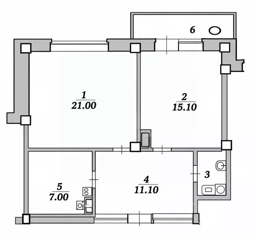 1-к кв. Чувашия, Чебоксары ул. Ильи Тукташа, 7/8 (56.0 м) - Фото 2