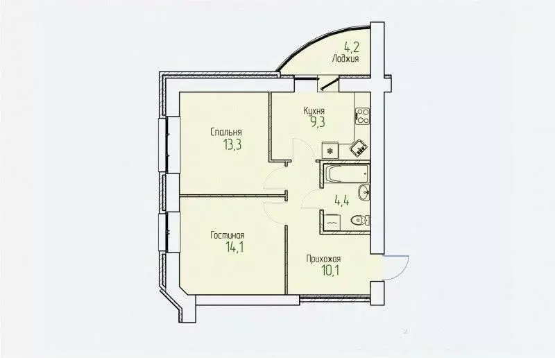 2-к кв. Кировская область, Киров Завода ОЦМ мкр,  (53.3 м) - Фото 0