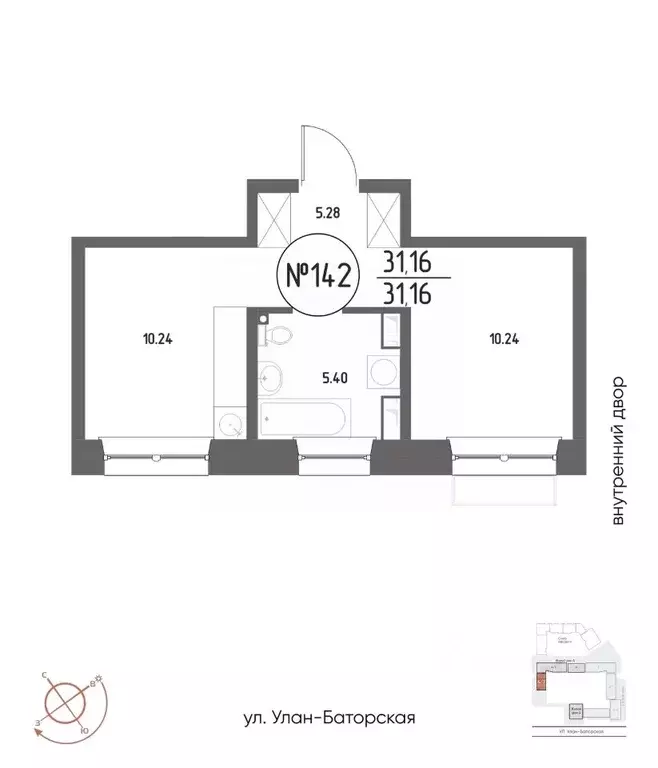 1-к кв. Иркутская область, Иркутск Макс жилой комплекс (31.16 м) - Фото 1
